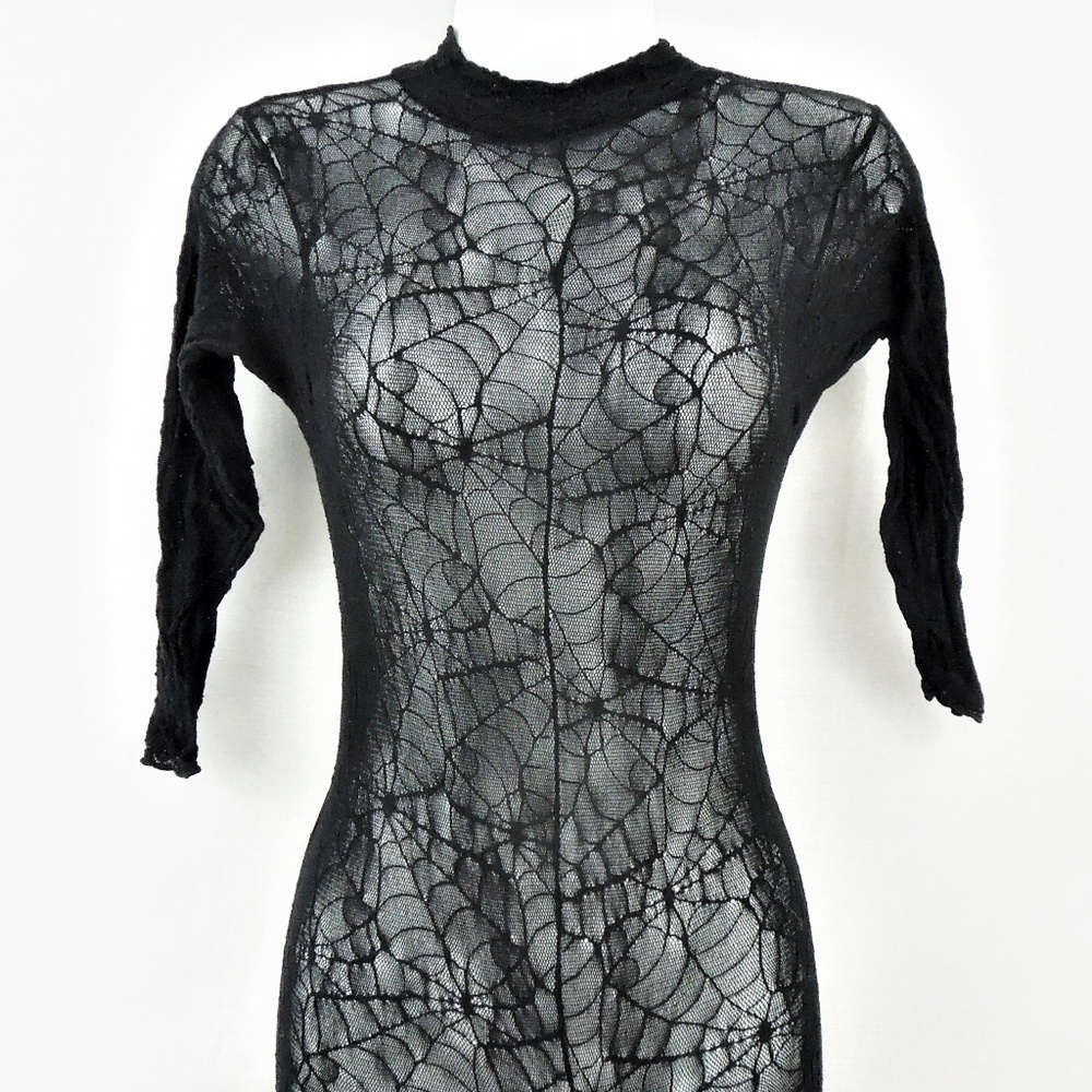 90s Fishnet Bodysuit Crotchless Spiderweb